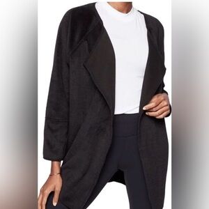 Athleta Cozy Karma Black Open Front Oversized Jacket Coat Medium